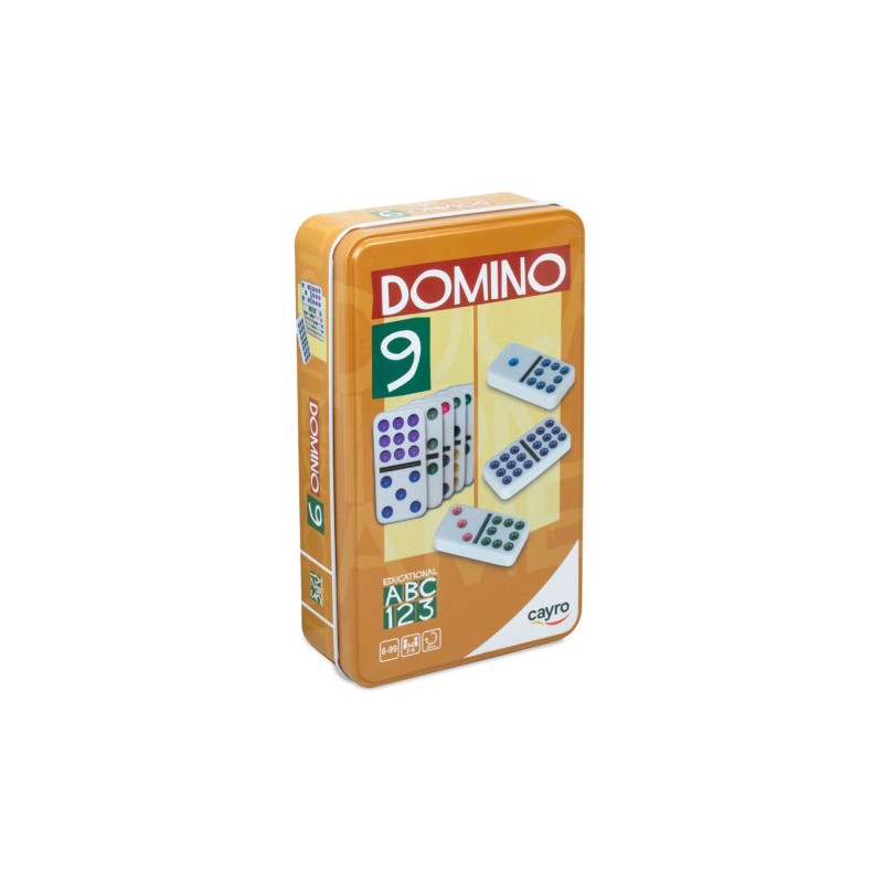DOMINÓ COLORES DOBLE 9 METAL BOX
