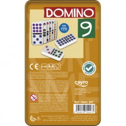 DOMINÓ COLORES DOBLE 9 METAL BOX