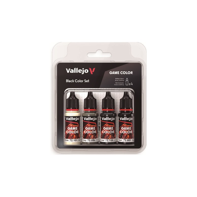 Vallejo-72393 Game Color Set 18 ml - Black Color