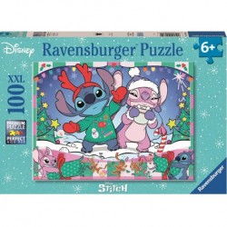 Stitch Navideño - Puzzle 100 Piezas XXL