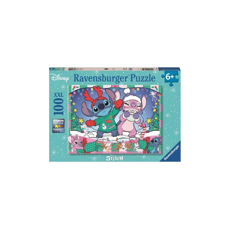 Stitch Navideño - Puzzle 100 Piezas XXL