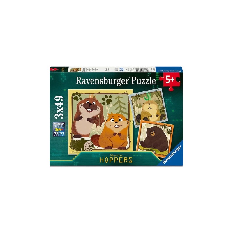 Hoppers: Las Aventuras de Mabel - Puzzle 3x49 Pz