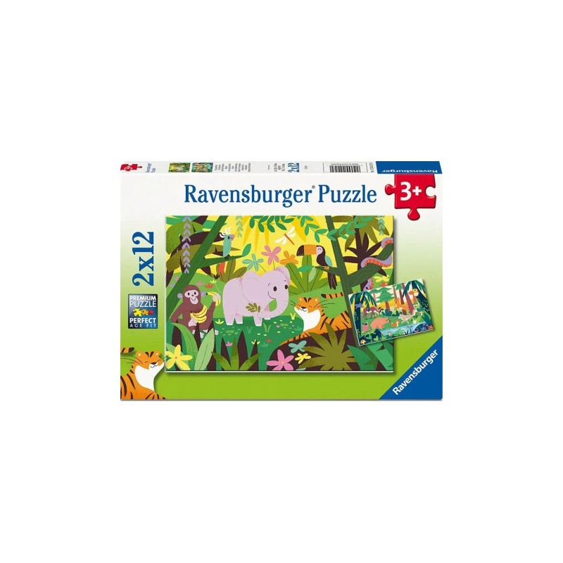 Amigos Animales en la Naturaleza - Puzzle 2x12 Pz