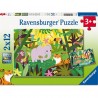 Amigos Animales en la Naturaleza - Puzzle 2x12 Pz